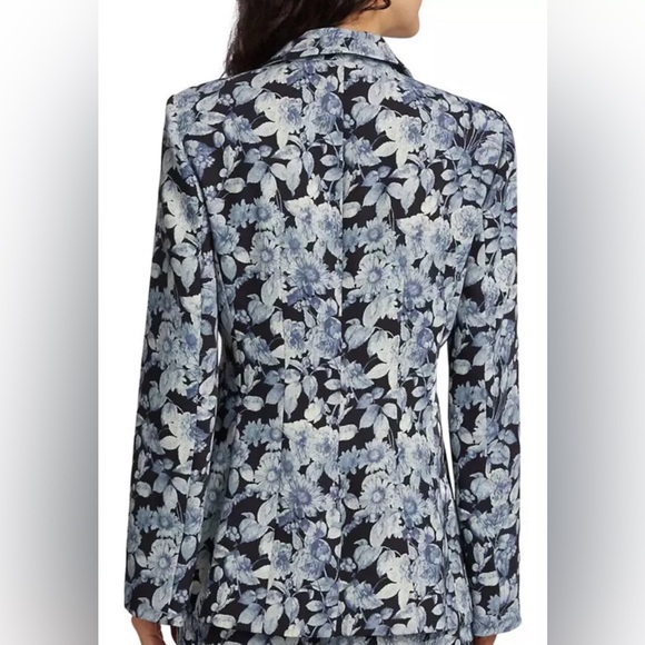 New Cinq a Sept Cheyenne Floral-Print Blazer In Slate Multi Size 8 - Picture 2 of 9